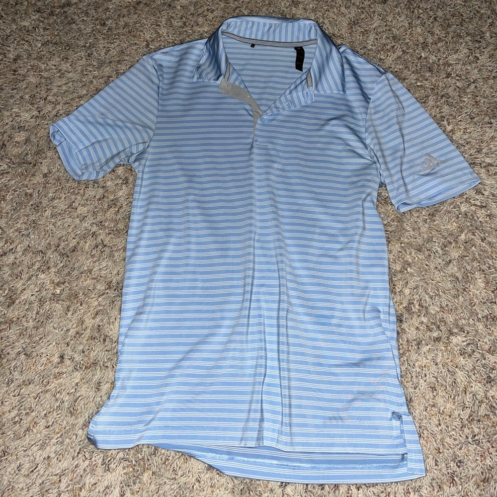Baby blue Adidas Polo
